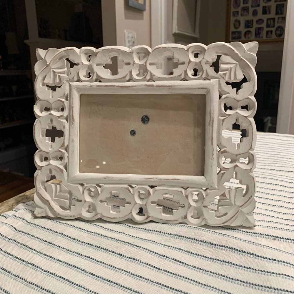 Celerie Kemble Cottage Farmhouse Carved Shabby Chic Distressed Photo Frame